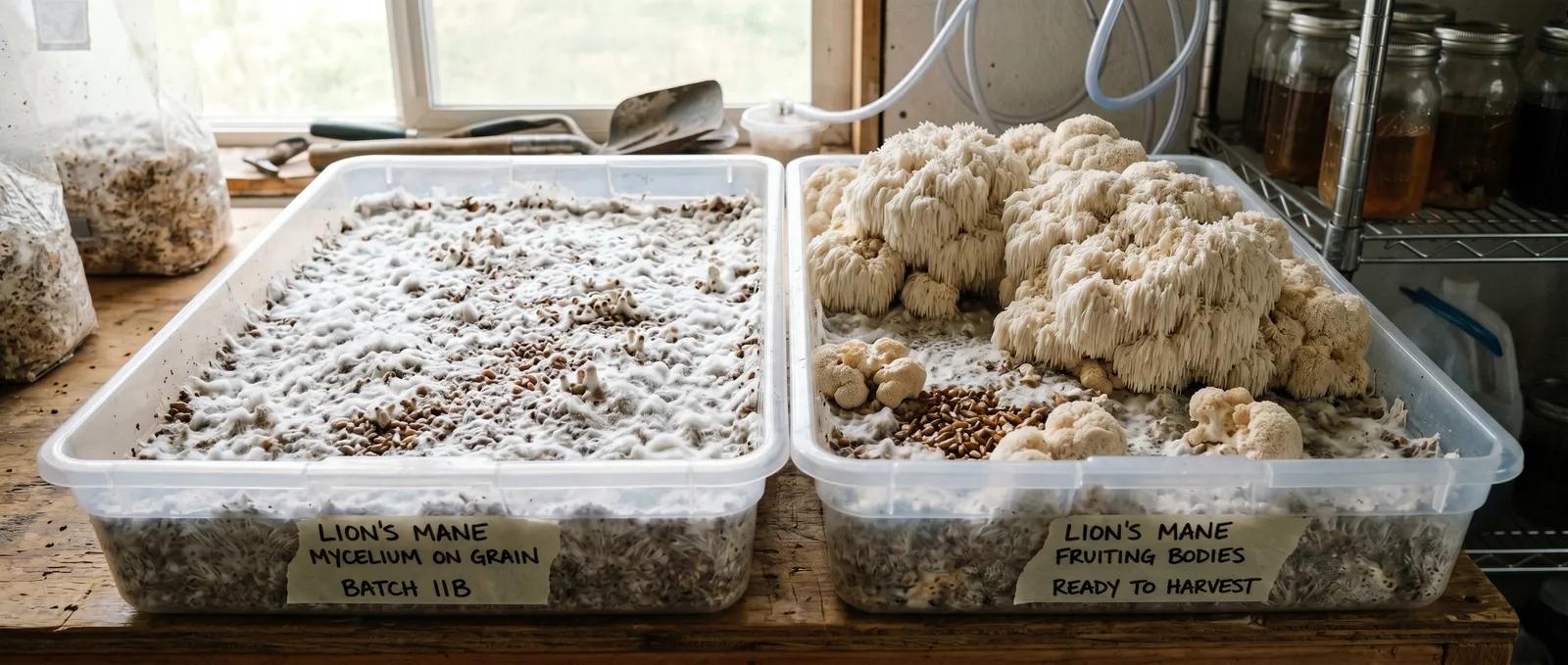 AZARIUS · What Mycelium-on-Grain Actually Is